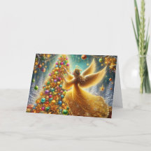 Hermoso Ángel de Navidad Dorado