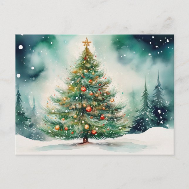 Hermoso árbol de Navidad al aire libre (Anverso)