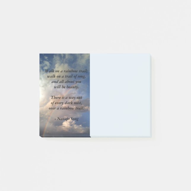 Hermoso arcoiris con notas de poema (Anverso)