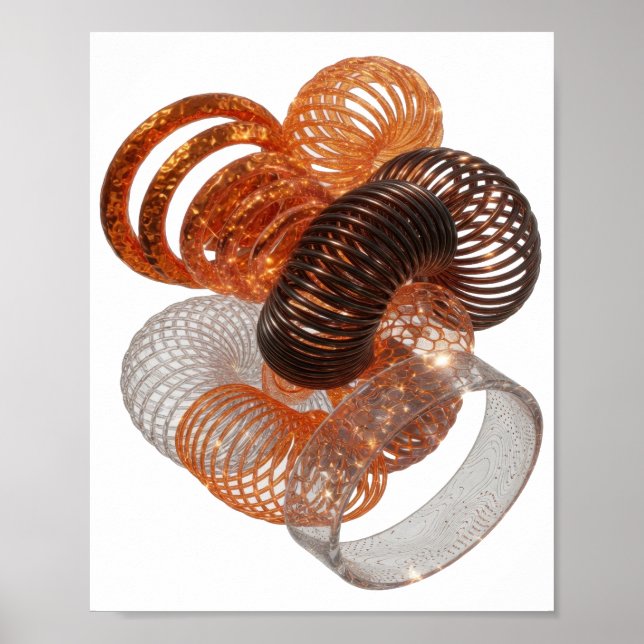 Hermoso arte abstracto en plata impresión de moda (Frente)