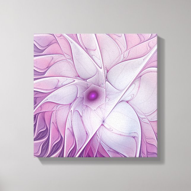 Hermoso Arte Abstracto Fractal de Flor Rosa Modern (Anverso)