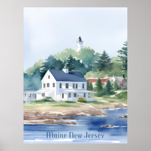 Hermoso arte acuático de Maine New Jersey