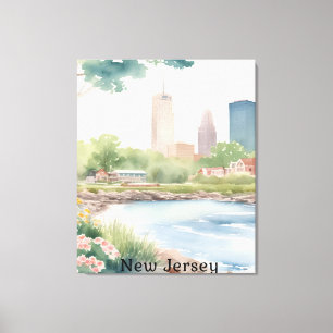 Hermoso arte de color vintage de Nueva Jersey
