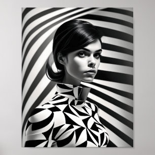 Hermoso arte de mujeres blancas y negras.Retrato