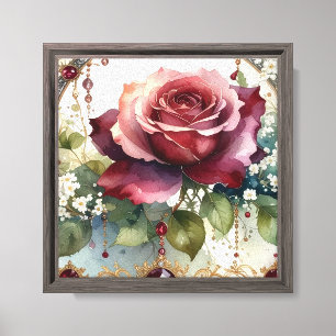 Hermoso Arte de Rosa Roja Romántica
