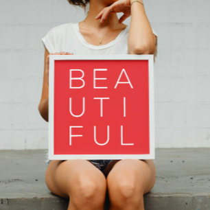 Hermoso arte mural Minimalista con fondo rojo