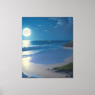 Hermoso arte oceánico de luna llena