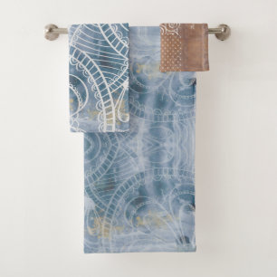 Hermoso artista industrial azul faux copper