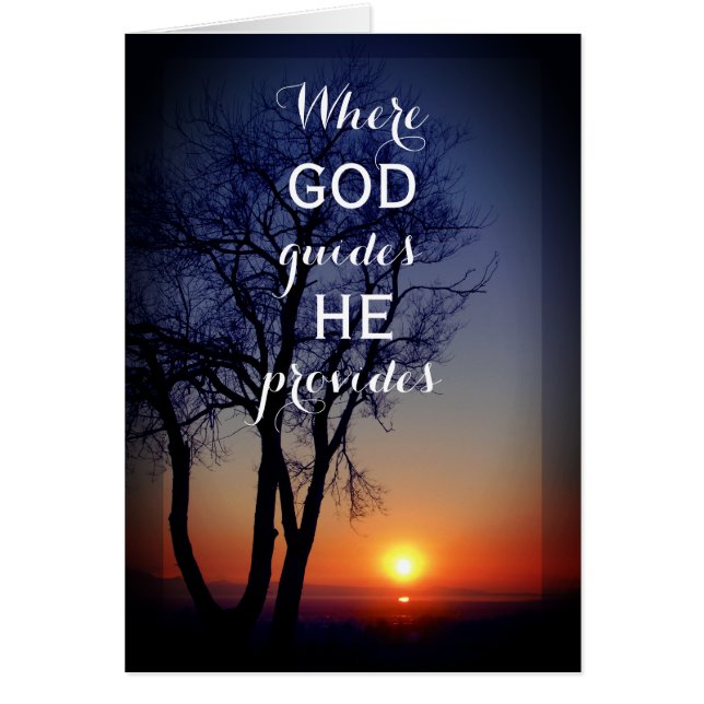 Hermoso atardecer Religioso "Dios provee" (Frente)