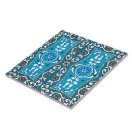 💙 🤎 Hermoso azul turquesa - Azulejos marrón, 8,