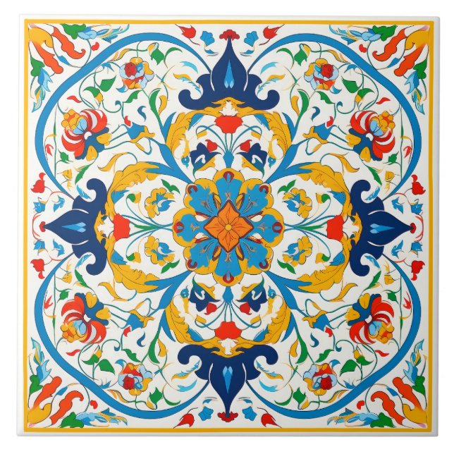 Hermoso Azulejo Estilo Portugués Tile De Cerámica. (Frente)