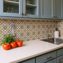 💙 💛 Hermoso Azulejos IX azul y amarillo,