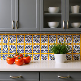 💙 💛 Hermoso Azulejos VIII azul y amarillo,