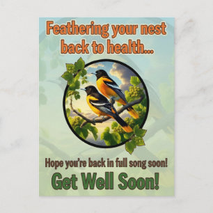 Hermoso Baltimore Orioles tarjeta postal de recupe