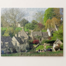 Hermoso Bibury, Cotswolds, rompecabezas del Reino