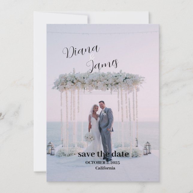 Hermoso blanco salva la invitación a la boda de fe (Anverso)