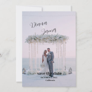 Hermoso blanco salva la invitación a la boda de fe