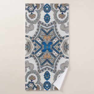 Hermoso blanco y azul arabesco, patrón islámico