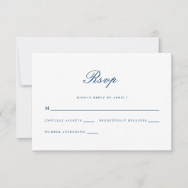 Hermoso Blue Floral Classic Wedding Rsvp