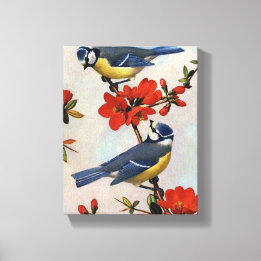 Hermoso Bluebirds Arte de tela envuelto