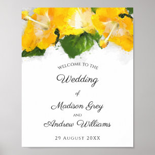 Hermoso Boda de arte de flores amarillo hibiscus