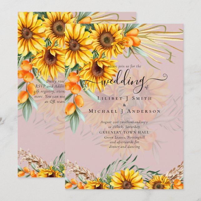 Hermoso Boda de hierba de Pampas (Anverso / Reverso)