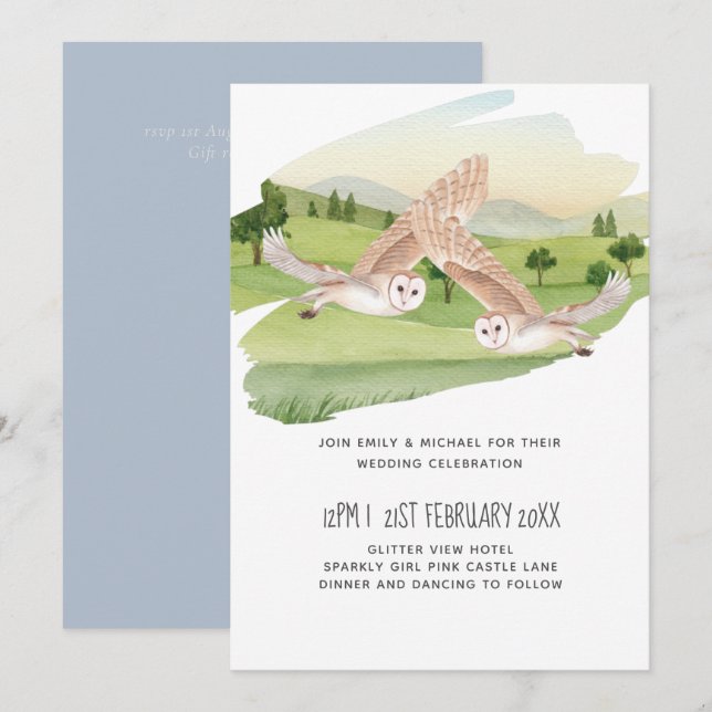 Hermoso Boda de OWLS (Anverso / Reverso)