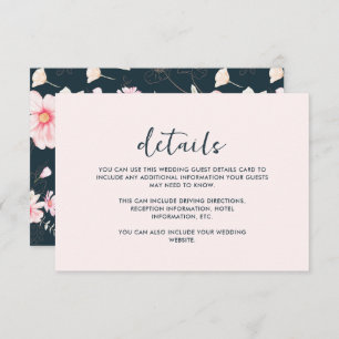 Hermoso Boda Floral de Rubor Azul Detalle de invit