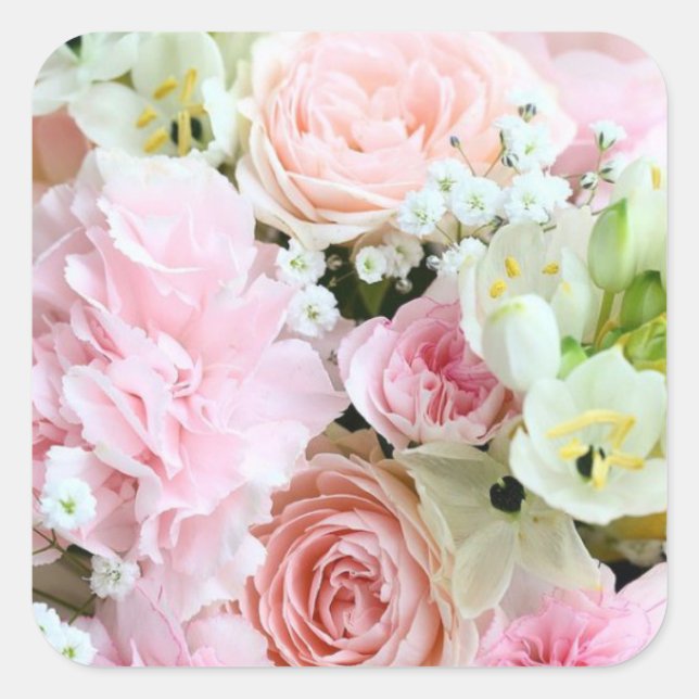 Hermoso Boda floral Pegatina y sello Enveliope (Anverso)