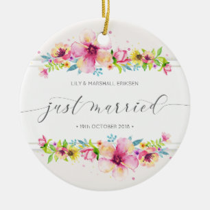 Hermoso Boda recién casado  Ornamento cerámico