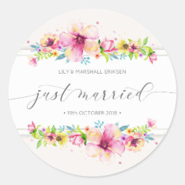 Hermoso Boda recién casado | Sello de pegatina