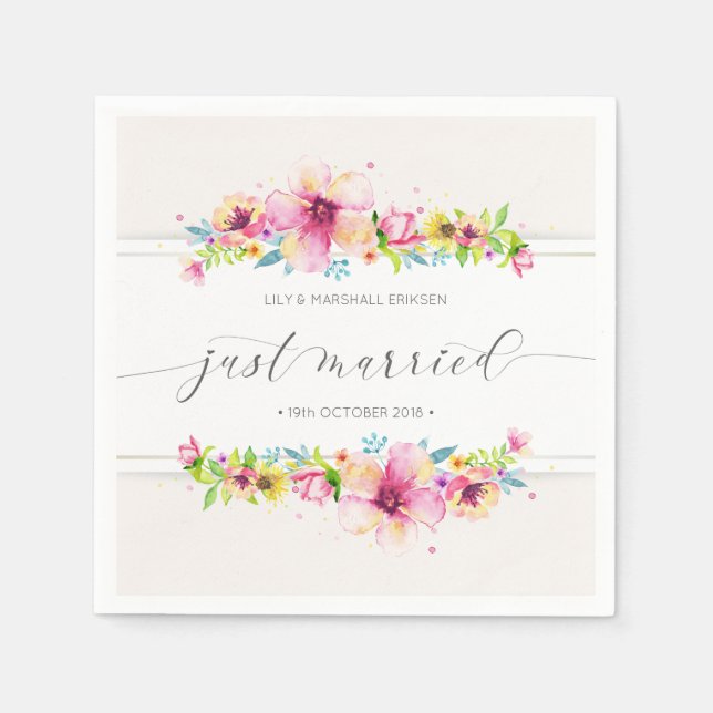 Hermoso Boda recién casado | Servilleta de papel (Anverso)