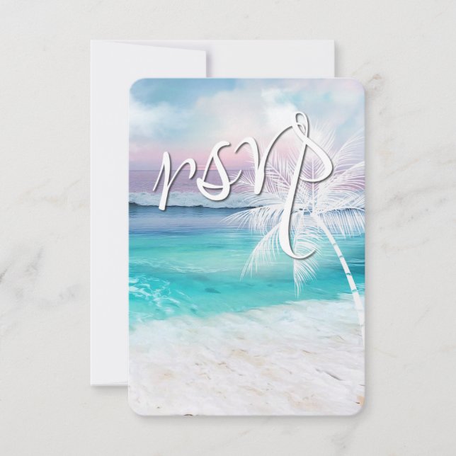 HERMOSO Boda RSVP SOBRE EL OCEAN TROPICAL SUNRISE (Anverso)