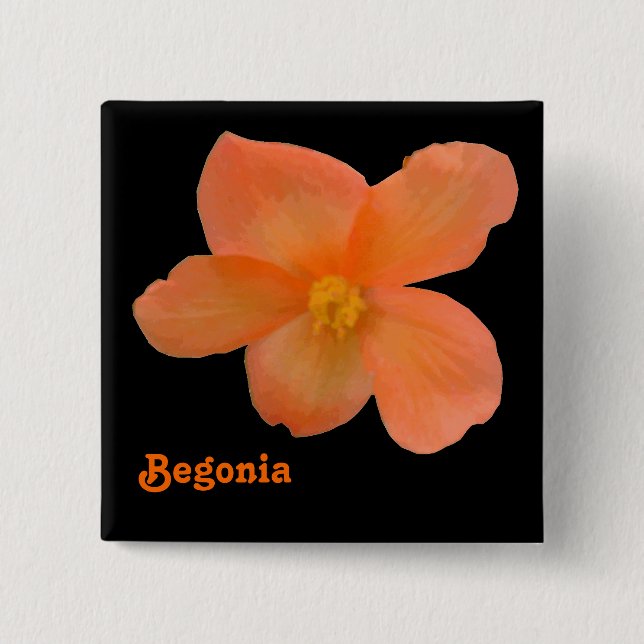 Hermoso botón de Personalizable Begonia (Anverso)