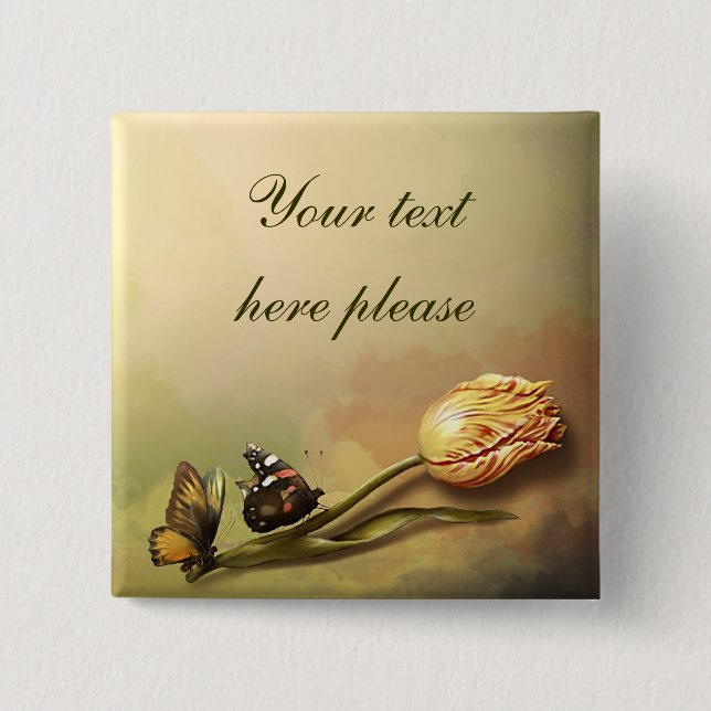 hermoso botón de tulipán vintage artístico (Anverso)