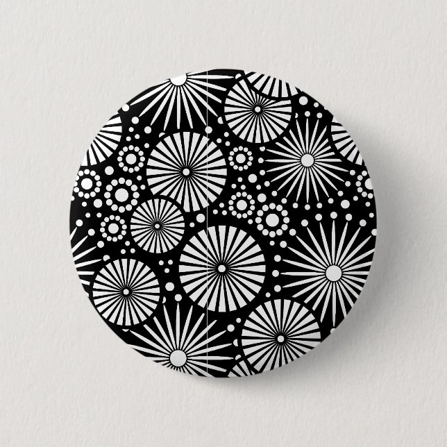 Hermoso botón retro blanco y negro (Anverso)