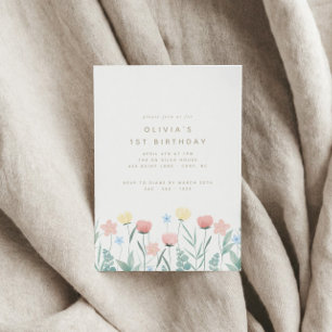 Hermoso Bouquet de Flor Silvestre Invitación de cu