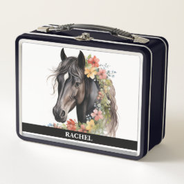 Hermoso caballo con flores