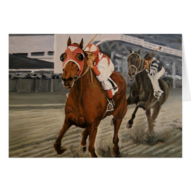 Hermoso caballo degusta a los dueños de la carrera (Anverso (Horizontal))