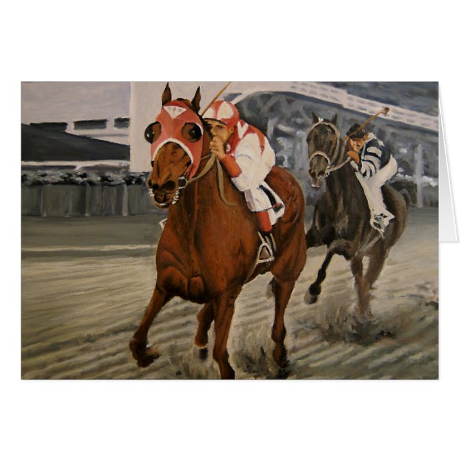 Hermoso caballo degusta a los dueños de la carrera (Anverso (Horizontal))