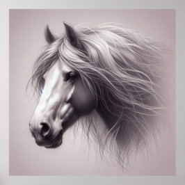 Hermoso caballo Lápiz dibujar en casa decoración d