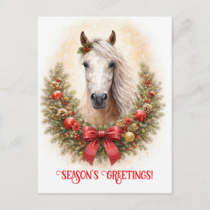 Hermoso Caballo Tarjeta de Navidad Temporada de Va