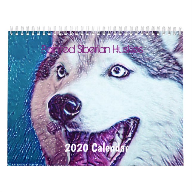 Hermoso calendario artístico Siberian Husky 2020 (Tapa)