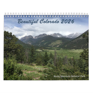 Hermoso calendario de Colorado 2026 de 12 meses