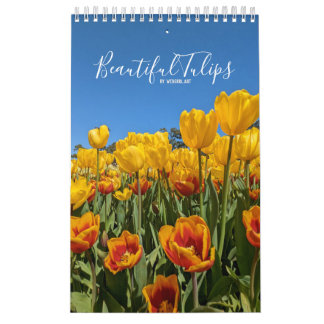Hermoso calendario de flores de tulipanes