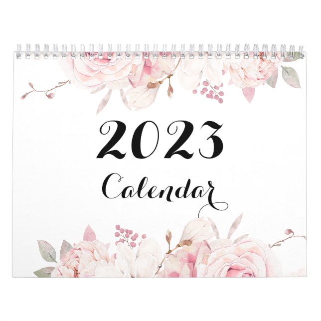 Hermoso calendario de pared floral 2023 (Tapa)