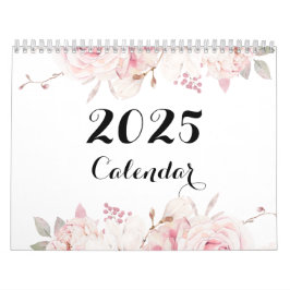 Hermoso calendario de pared floral 2025