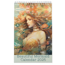 Hermoso calendario de sirenas 2025, sirena