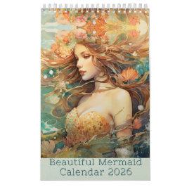 Hermoso calendario de sirenas 2025, sirena