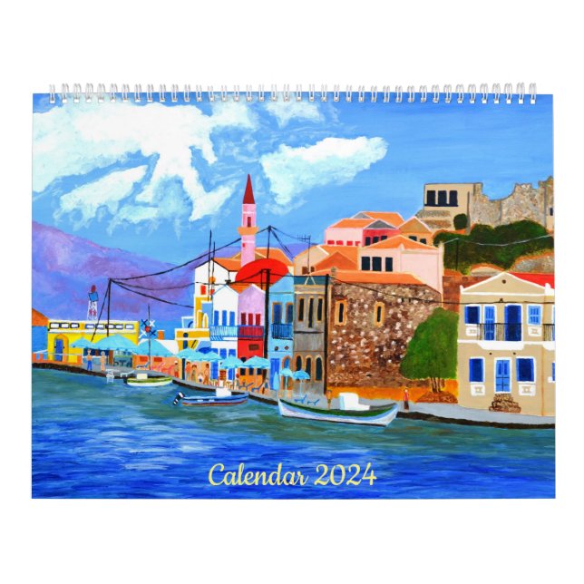 Hermoso calendario griego 2024 (Tapa)